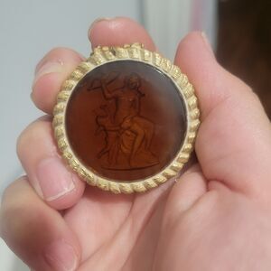 Vintage Corday Toujours Moi Solid Perfume Compact Goddess & Cherub Angel Etching